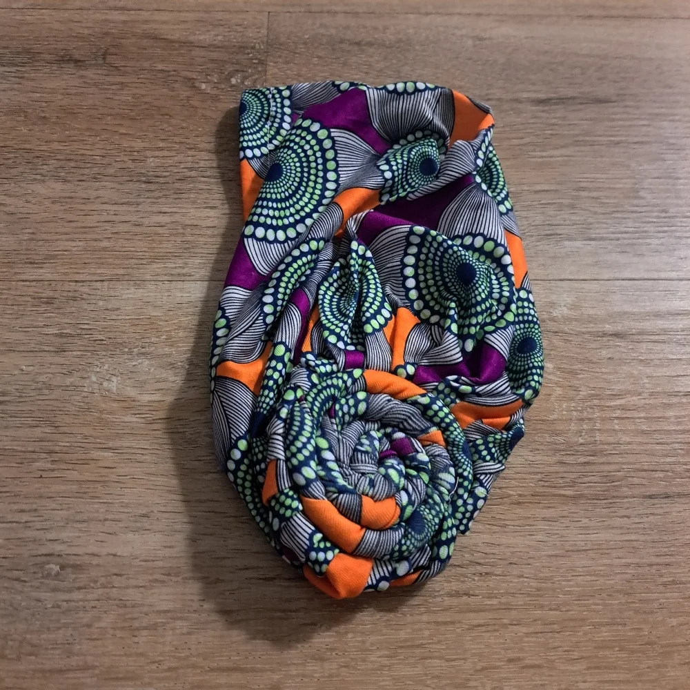 Vibrant Patterned Headwrap Headscarf Turban Cap One Size NWOT